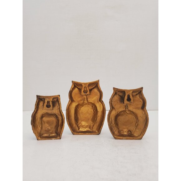 Owl figurine Vintage cast metal wall statuette Animal figurine Bronze Ow… - Picture 7 of 10